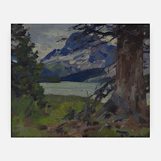 Carl Rungius - Mountain and Lake