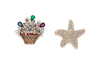 A Pair of Brooches, 1970-90s