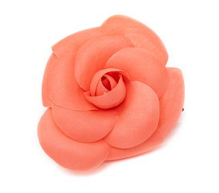 Chanel Pink Camellia Flower Pin, 1980-90