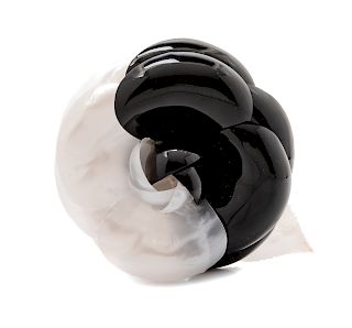 Chanel Black and White Camellia Pin, 1980-90s