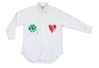 Moschino 'Cheap and Chic' White Shirt, Heart and Clover