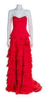 Temperley Raspberry Red Evening Dress, 2008