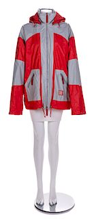 Chanel Red and Gray Raincoat, 1990-2000s