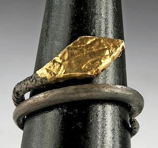Graeco-Egyptian 12K+ Gold & Silver Snake Ring