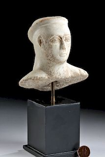 Fine Cypriot Marble Bust of Male Youth