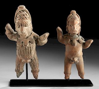 Lot of 2 Tlatilco Pottery Standing Shamans