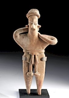 Colima Terracotta Flat Standing Figure - Unusual Pose
