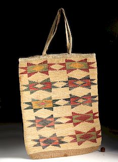 19th C. Native American Corn Husk Bag - Nez Perce
