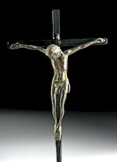 19th C. European Brass Votive Figure - Jesus Christ