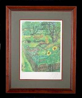 Signed & Framed Gunther Grass Lithograph in Colors 1999