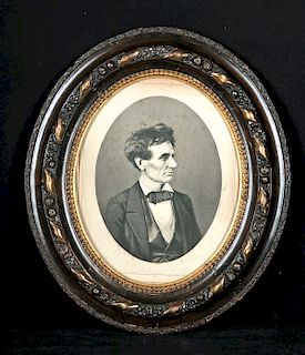 Framed American Engraving of Lincoln, 1860