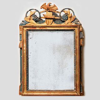Louis XVI Provincial Carved Giltwood and Painted Mirror