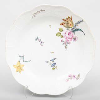 Meissen Porcelain Large Shaped Circular Serving Dish