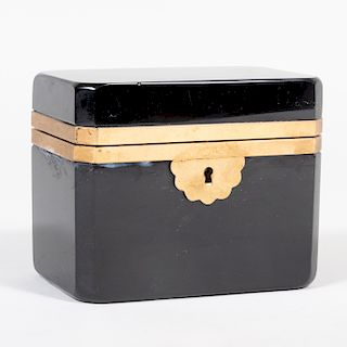 Continental Gilt-Metal-Mounted Onyx Glass Table Casket