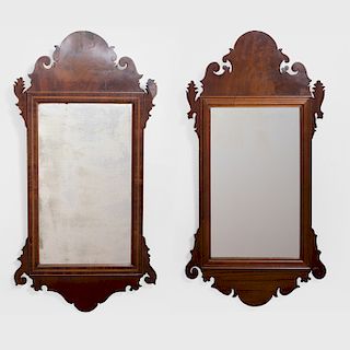 Two Similar Chippendale Style Mahogany Mirrors