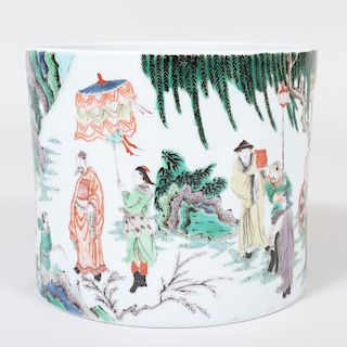Chinese Porcelain Famille Verte Brush Pot