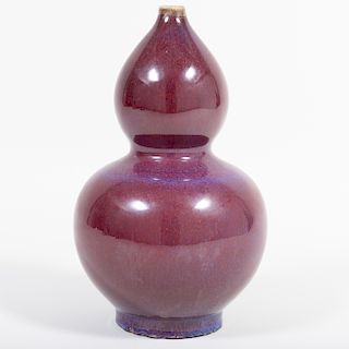 Chinese Porcelain Flambe Glazed Double Gourd Vase