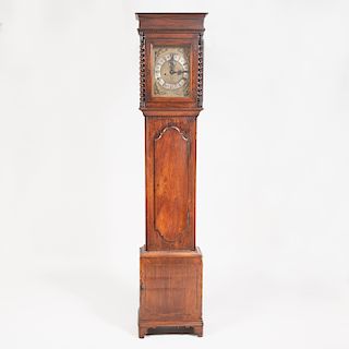 William and Mary Brass-Inlaid Oak Longcase Clock 
