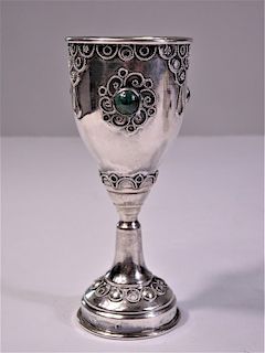 Israeli Silver Chalice Wine Glass, 1.5 Troy oz