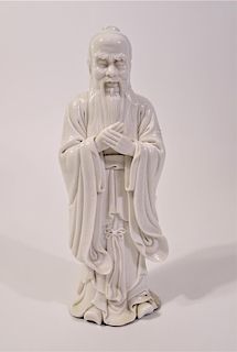 Chinese Blanc De Chine Porcelain Figure of Laozi