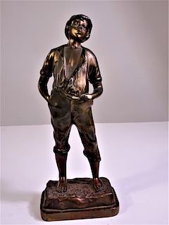 European Bronzed Sculpture "The Whistler" Figure