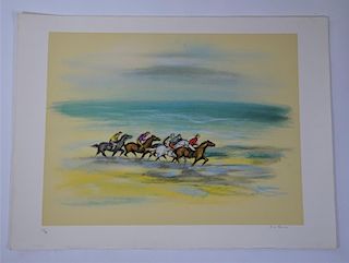 R. W. Thomas (1910) Colored Lithograph, Horse Race