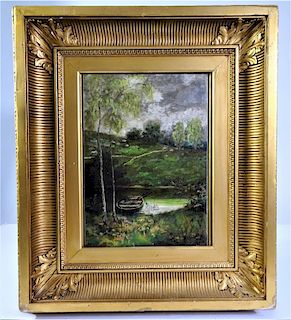 Signed 19th Century Landscape, Oil on Canvas
