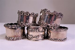 (5) Sterling Silver Napkin Rings