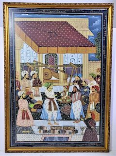 Large Persian Gouache with Figures