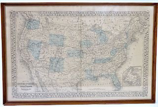 1877 Mitchell Map of United States & Territories