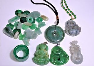 Several Pieces of Green Stone Jewelry