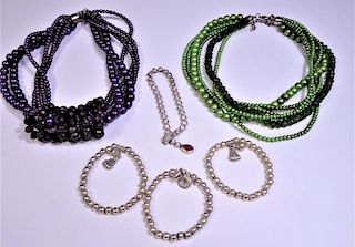 (6) Pieces of Colored Beaded Jewelry