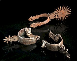 Lot of Three 19th C. Mexican Iron Spurs