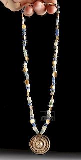 Wearable Achaemenid Gold and Glass Bead Necklace