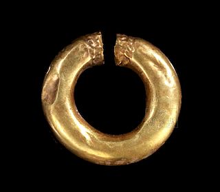 Fine Sasanian Gold Hoop Earring, 3.8 g