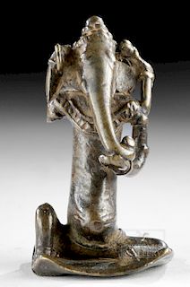 19th C. Indian Bronze Seated Ganesh Figure