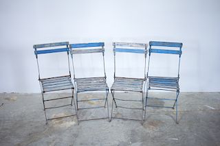 Vintage Set of 4 French Cafe Chairs
