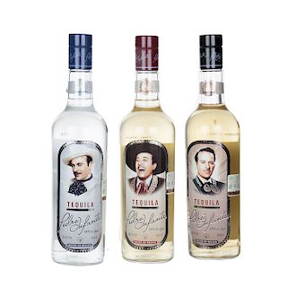 Pedro Infante. Añejo, Reposado y Blanco. 100% agave. Tequila, Jalisco. Piezas: 3.