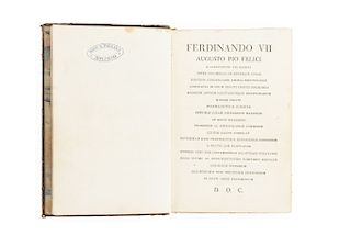 Pharmacopoeia Hispana. Matriti: Apud M. Repullés, 1817. Cuarta edición. Portada con grabado por Blas Ametller y dibujado por L