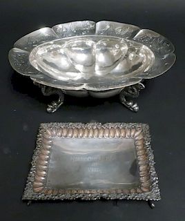 Two .800 & .900 Moroccan & Spanish Silver Dishes