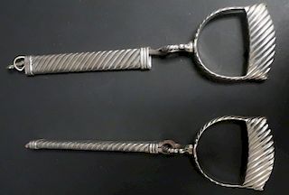 Pair of .800 Silver Stirrups w Silver Strap Guards