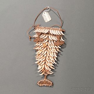 New Guinea Fiber and Dog Tooth Chest Ornament