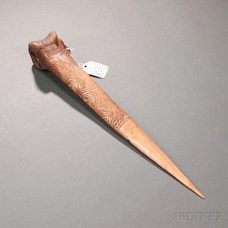 New Guinea Carved Bone Dagger