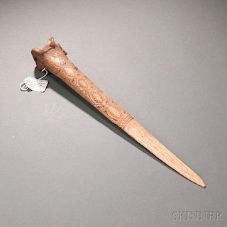 Abelam Carved Bone Dagger