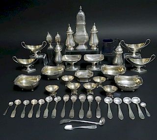 Group of Sterling & Coin Silver Salts & Peppers