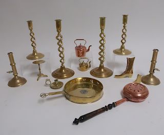 14 Brass Objects, most miniature
