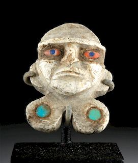 Moche Portrait Miniature w Spondylus, Lapis & Turquoise
