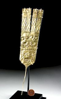 Nazca / Huari Gold Plume w/ Transition & Trophy Heads