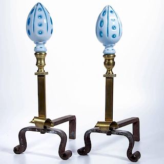 PAIR OF HAND-CRAFTED ANDIRONS