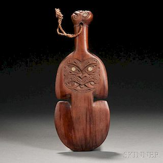 Maori Carved Wood Hand Club